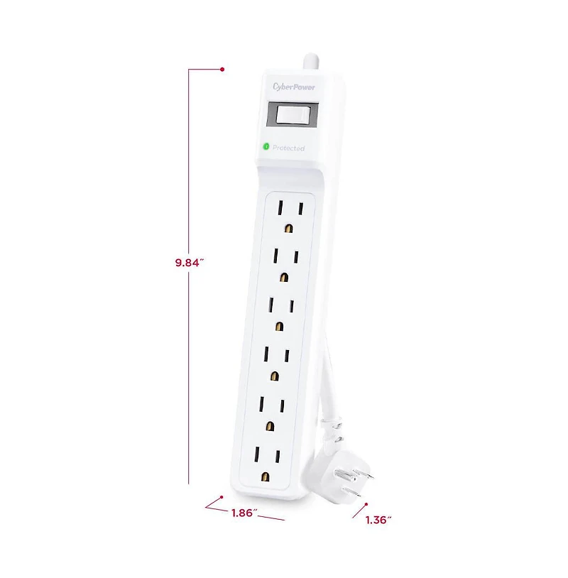 CyberPower Essential Series 6-Outlet Surge Protector with Power Cord