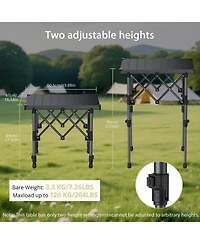 Gnuadz Folding Camping Table Aluminum Roll Top Adjustable Height Camping Outdoor Recreation Gear