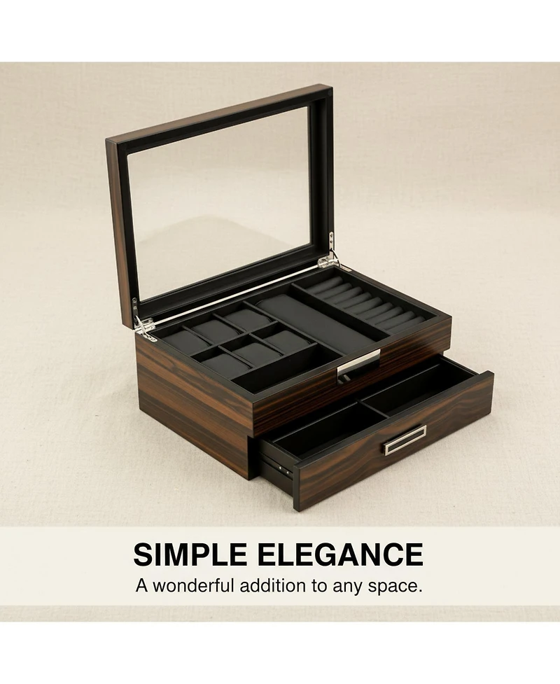 Yigii Executive Unisex Wood Valet Sunglasses Storage