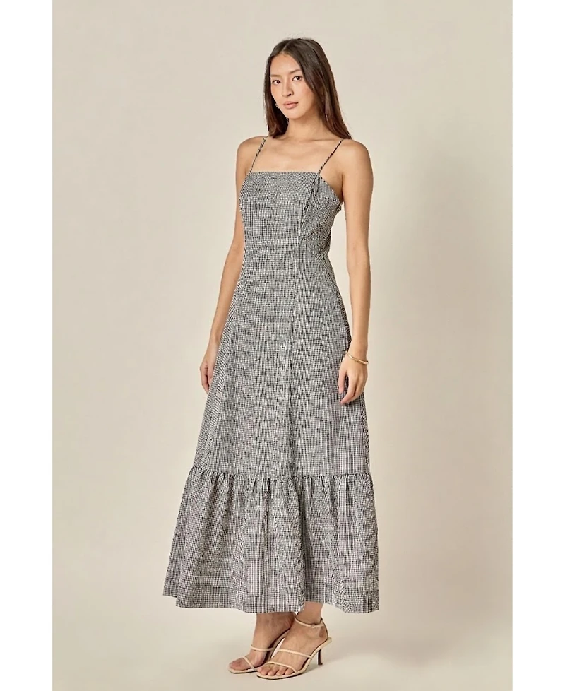 English Factory Women's Gingham Maxi Dress