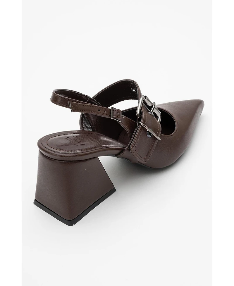 Prologue Shoes Nepido Pointed Toe Block Heel Pump (Women)