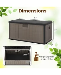 Gouun Waterproof Hdpe Deck Box with Lockable Lid and Gas Strut