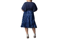 Kiyonna Plus Pretty Petals Mesh Cocktail Dress