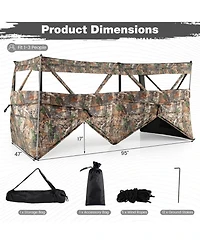 Gouun See-Through Pop-Up Hunting Blind with Dog Door for 1-3 People