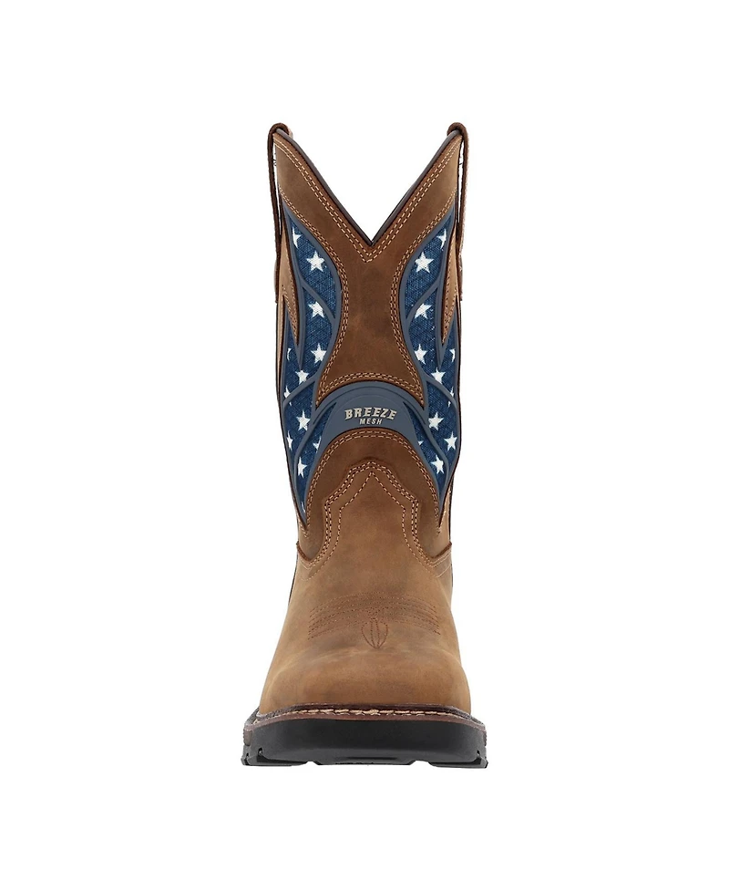 Georgia Boot Men's Carbo-Tec Flx 11" Patriotic Alloy Toe Pull-On Work Boot