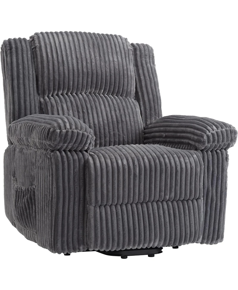 gaomon Corduroy Recliner Chair, Manual Sofa with Handle, Pillow Top Arms, Thick Padding, Side Pocket