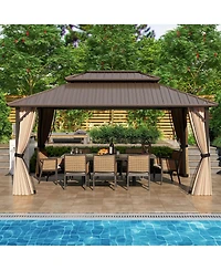 Slickblue Outdoor Hardtop Gazebo for Patio Lawn Garden Party Tent