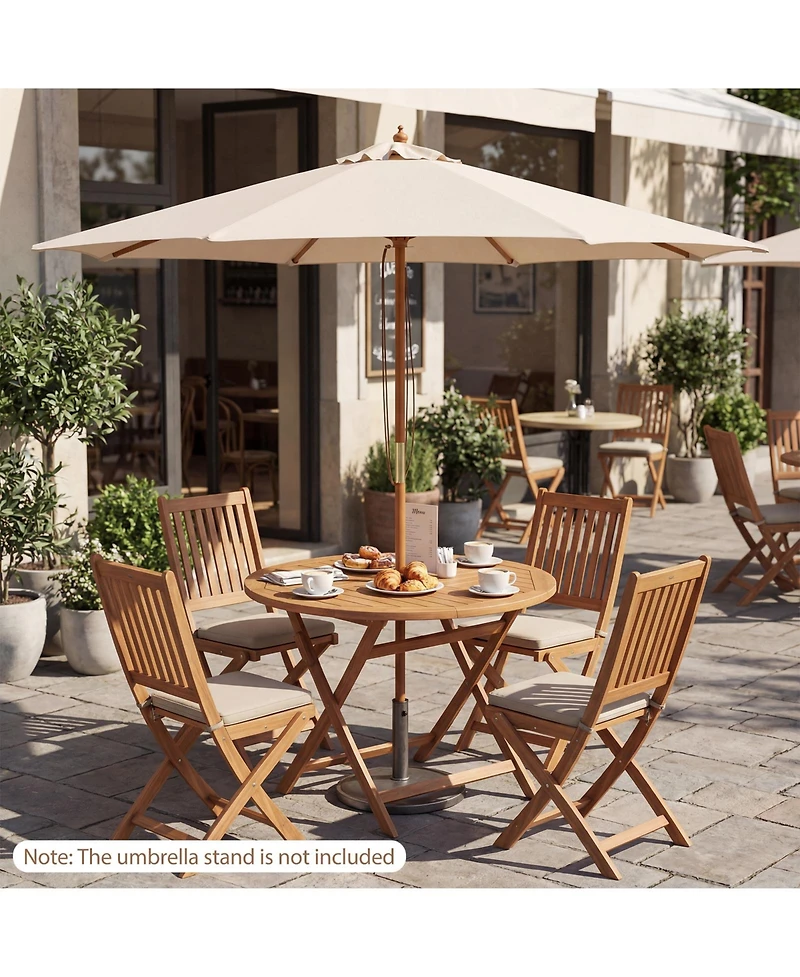 Slickblue Patio Umbrella Outdoor Table Market with 8 Sturdy Bamboo Ribs