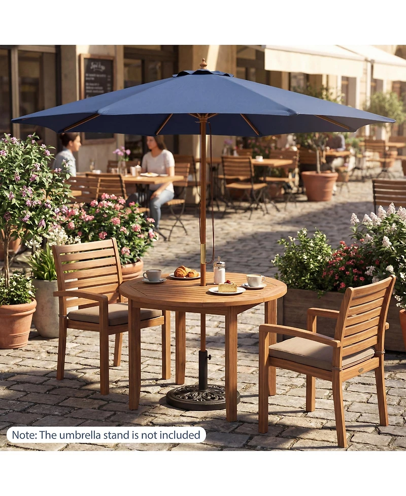 Slickblue Patio Umbrella Outdoor Table Market Umbrella with 8 Sturdy Bamboo Ribs
