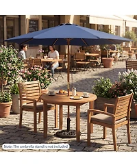 Slickblue Patio Umbrella Outdoor Table Market Umbrella with 8 Sturdy Bamboo Ribs