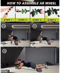 Hikeen Home Workout Equipment to Help Achieve Fitness Goals, 27-in-1 Portable Gym Exercise Equipment with Compact Push-Up Board, Resistance Bands