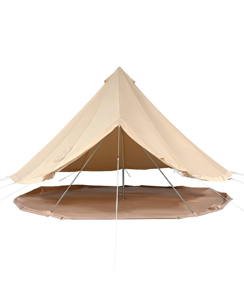 Gouun 16.4 ft Canvas Bell Tent with Stove Jack for 4-Season Camping