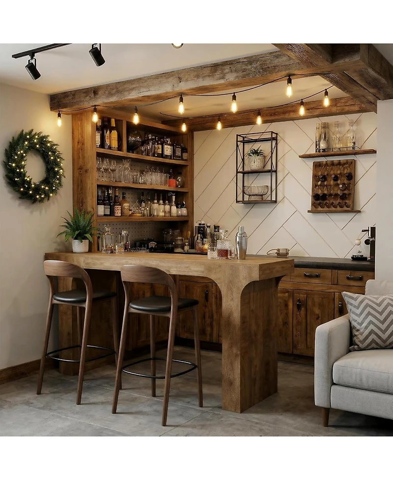 Tribesigns Long Bar Table, Farmhouse Counter Height Pub Table, Rectangular High Top Bar Table