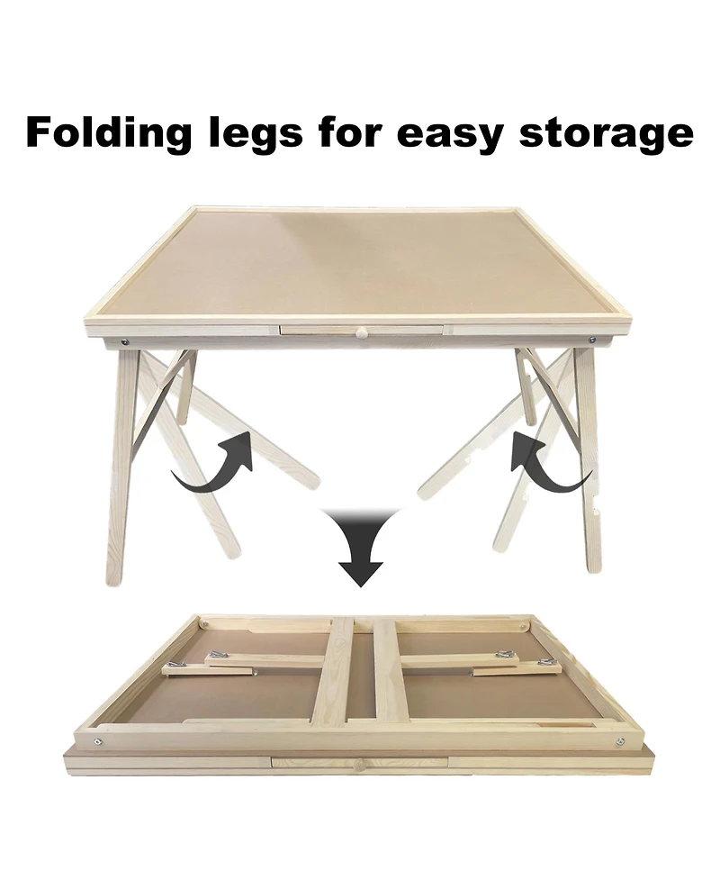 Rainsken 27" H Tall 1500 Piece Puzzle Table, Large Wood Jigsaw Puzzle Board with Legs and 5 Drawers, Folding Puzzle Board Game Table for Adults