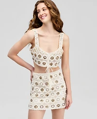 And Now This Women's Sequin Crochet Bralette Top, Macy's Exclusive