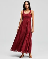 And Now This Petite Embroidered Square Neck Dress, Macy's Exclusive