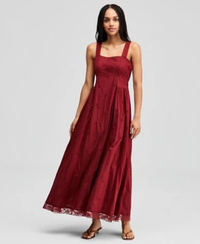 Now This Womens Cotton Square Neck Maxi Dress Macys Exclusive