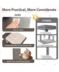 Cozito Cat Tree 59 in Multi-Level with Cushion Top Perch