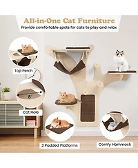 Cozito Cat Tower Wall-Mounted Shelves Furniture with Perch