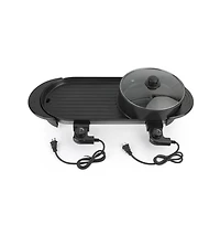 Artudatech Portable 2-in-1 Electric Hot Pot and Bbq Grill - Non-Stick Teppanyaki Pan