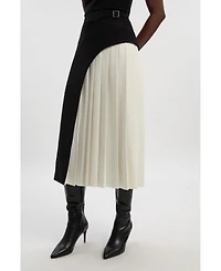 Karen Millen Women's Tailored Buckle Detail Midi Skirt