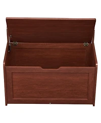 Sugift Wooden Toy Chest for Kids, with Safety Hinge, Cherry