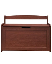 Sugift Wooden Toy Chest for Kids, with Safety Hinge, Cherry