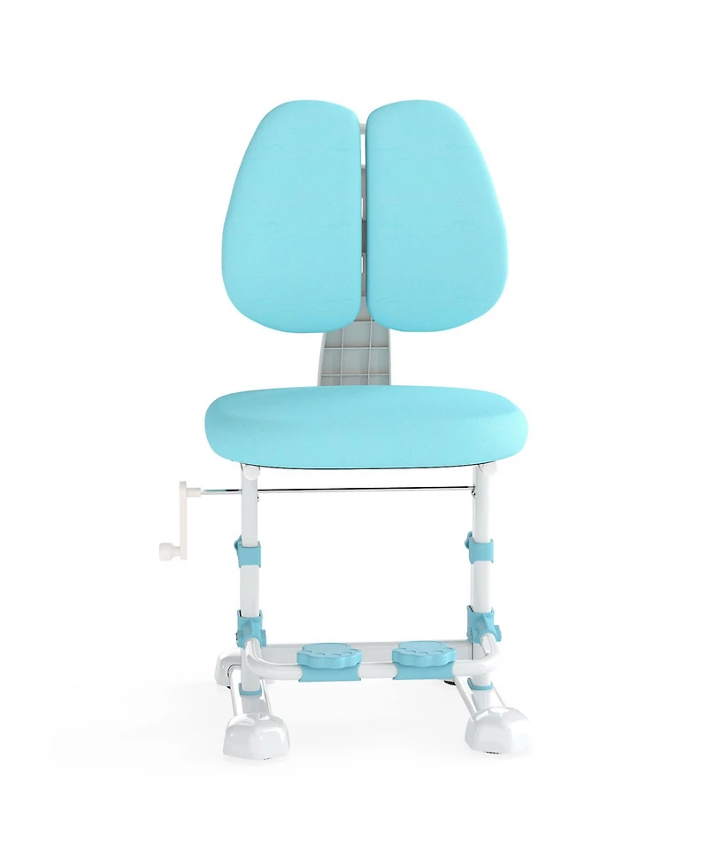 Sugift Kids Study Chair with Adjustable Double Backrest and Footrest