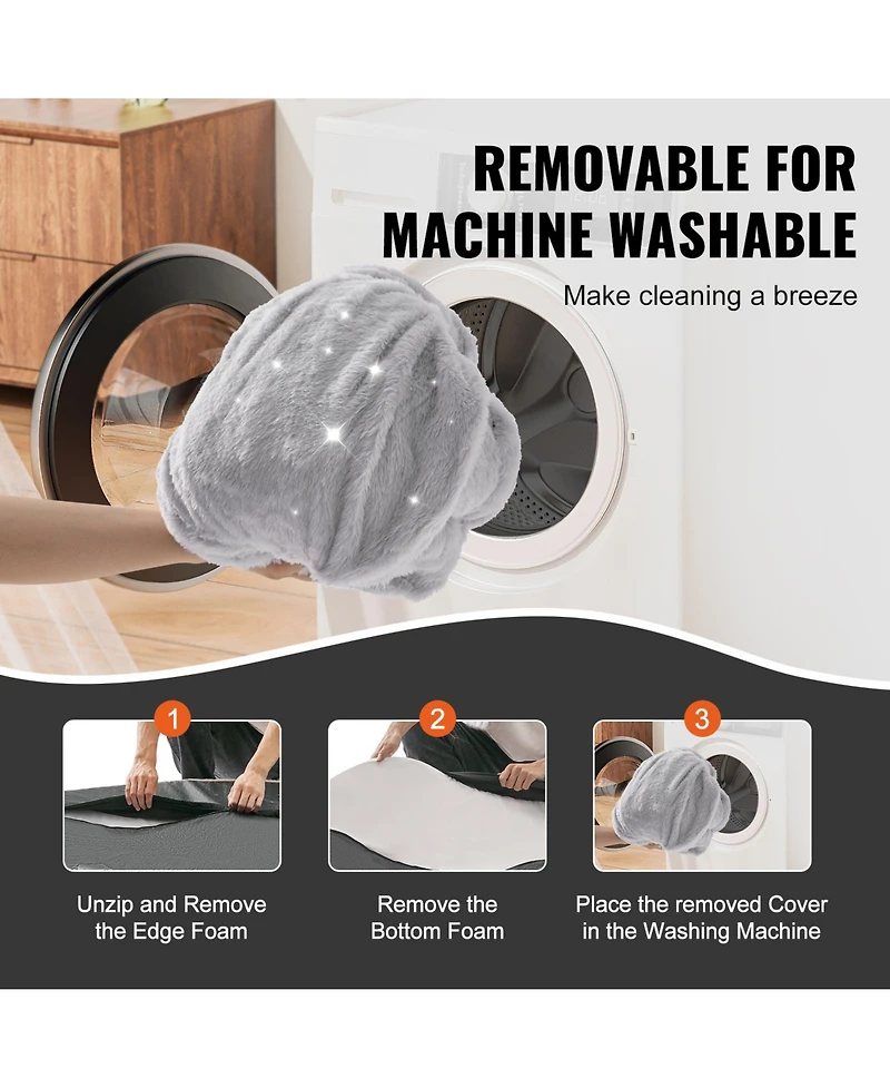 Cozito Human Dog Bed 67.7x35x9.8 in Oval Faux Rabbit Fur Cover