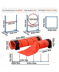Cozito Dog Agility Training 7 Piece 2 Tunnels Hurdles Weave Poles