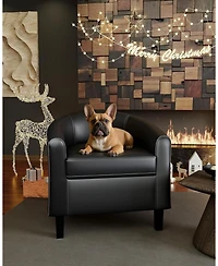 gaomon Leather Accent Chairs Barrel Club Chairs Comfy Living Room Chairs with Sturdy Legs for Bedroom Reading Room Waiting Room Office