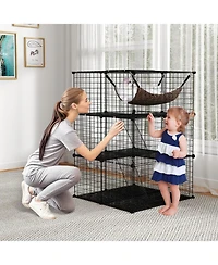 Cozito Cat Cage Indoor 3-Tier Detachable Metal Wire Kennel