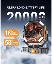 Gnuadz Portable Camping Fan With Misting Rechargeable Led Light 20000mAh