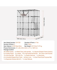 Cozito Cat Cage 4-Tier 41x28x55 in Metal Enclosure with 4 Doors