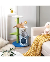 Cozito Cat Tree 34.5 in 4-Tier Cute Tower with Balls and Condo