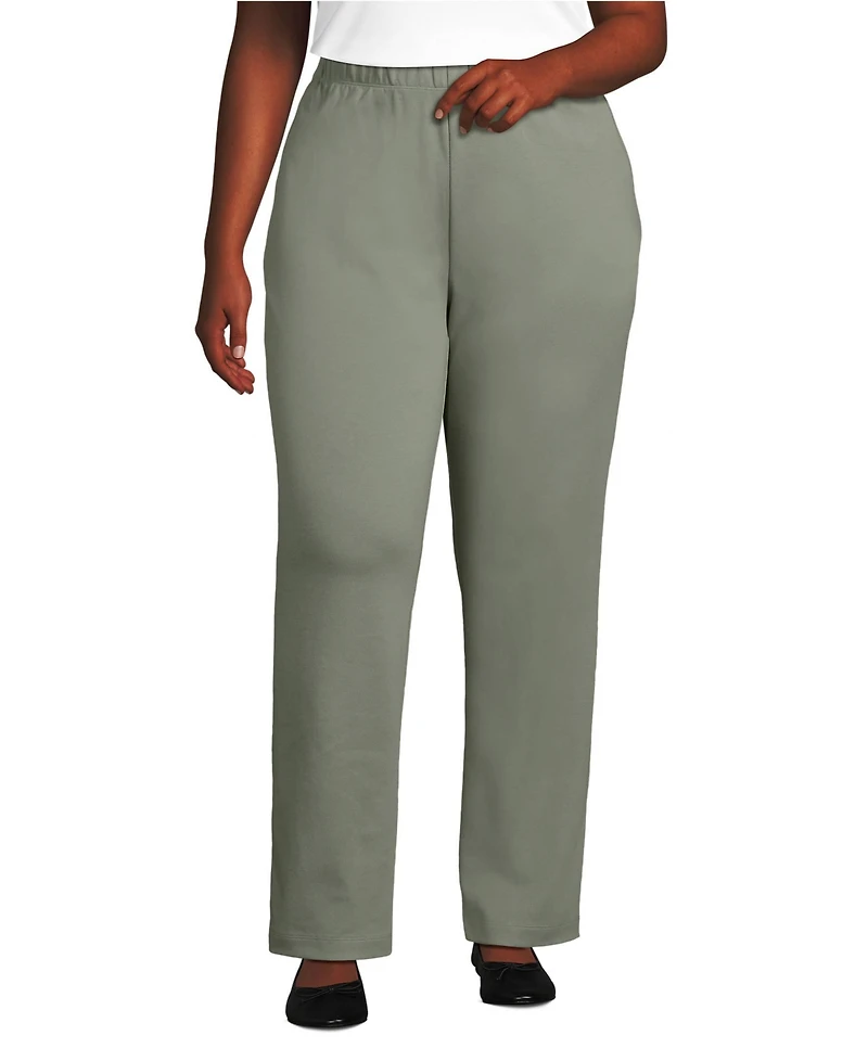 Lands' End Plus Sport Knit High Rise Pants