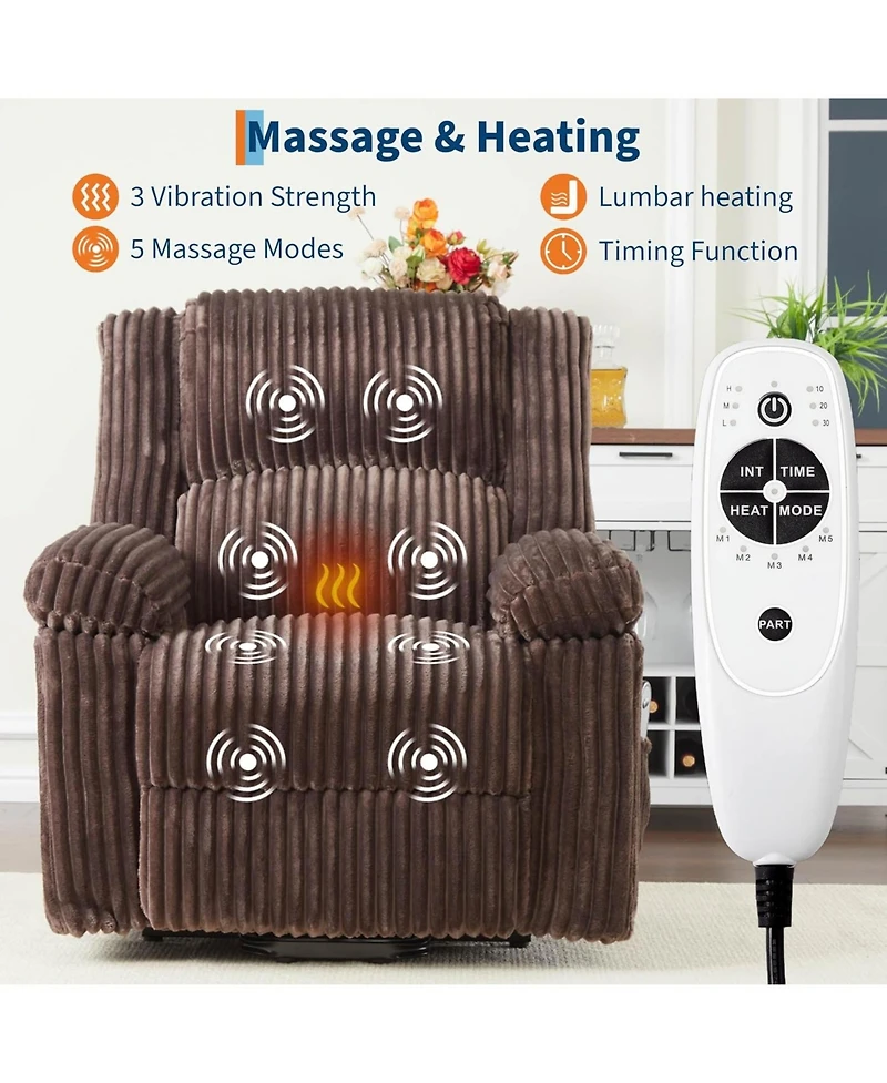 gaomon Power Lift Recliner Chair - Heat and Massage, Electric Plush with Soft Padded Seat, Back Support & Armrests, Designed