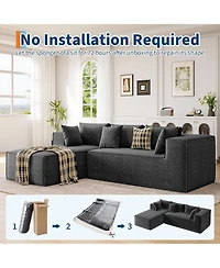 gaomon Modular Sectional Couches for Living Room, Cloud Couch with Deep Seat, 106.7 L-Shape Sofa Chaise, Upholstered