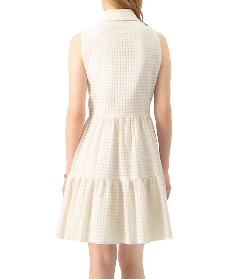 Ivonne Women's Button-Up Sleeveless A-Line Knit Dress