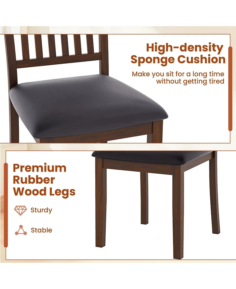 Sugift Upholstered Modern Dining Chair Set of 2 with Slanted High Backrest