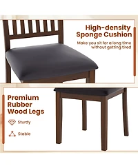 Sugift Upholstered Modern Dining Chair Set of 2 with Slanted High Backrest