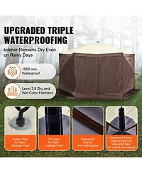 Mecale 12.5x12.5 Ft Pop Up Gazebo 6-Sided Screen Tent Mesh Windows