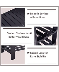 Gouun 3-Tier Bamboo Shoe Rack Bench for Entryway
