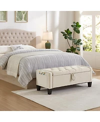 Streamdale Furniture Storage Ottoman Bench with Safety Hinge