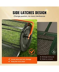 Sugift Compost Spreader, 24" Wide, Adjustable Handle for Lawn and Garden Use