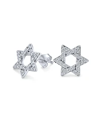 Bling Jewelry Bat Mitzva Gift Judaic Pave Cz Star Of David Stud Earrings