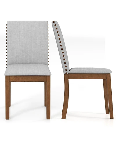 Sugift Set of 2 Upholstered Dining Chairs with Padded Seat for Living Room