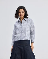 Reistor Women's Oversized Boxy-fit Shirt Animal Print