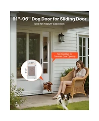 Cozito Dog Door for Sliding Glass 91-96 in Medium Flap Aluminum