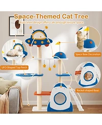 Cozito Cat Tree Space Theme Multi-Level with Sisal Scratch Posts